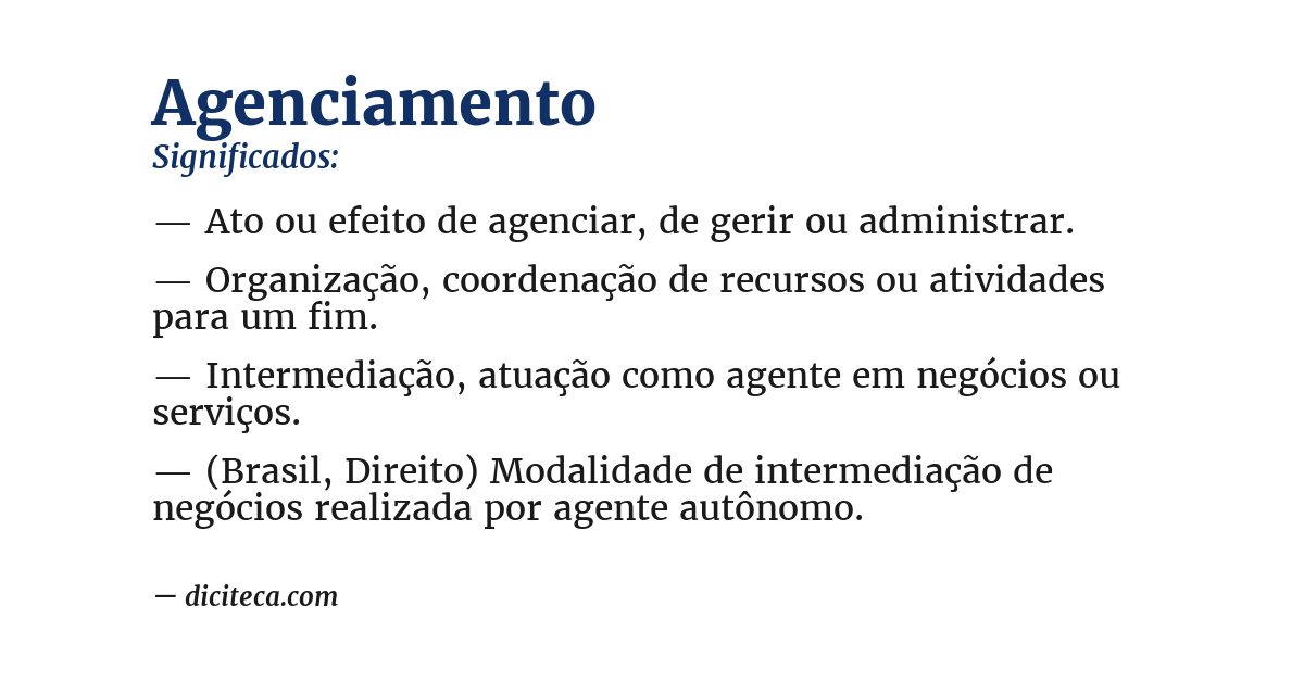 Significado de agenciamento