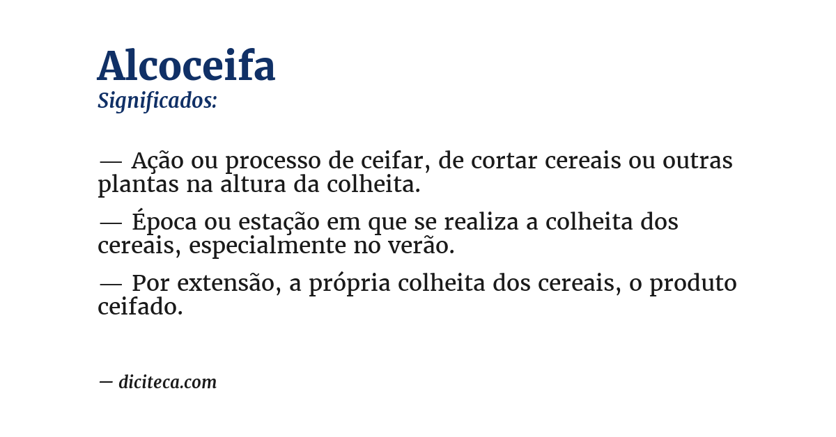 Significado de alcoceifa