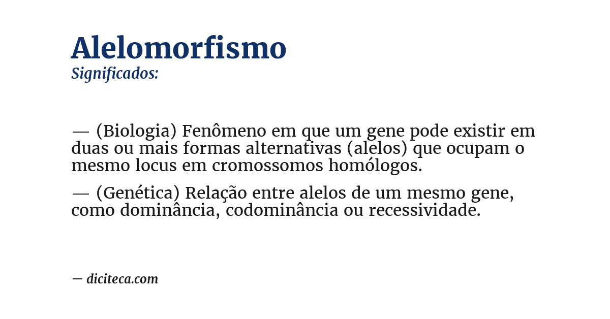 Significado de alelomorfismo
