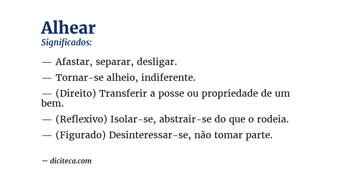 Significado de alhear