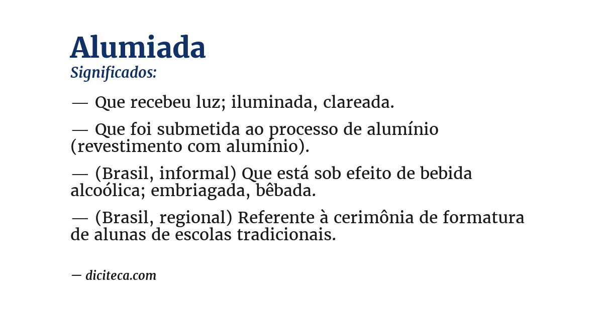 Significado de alumiada