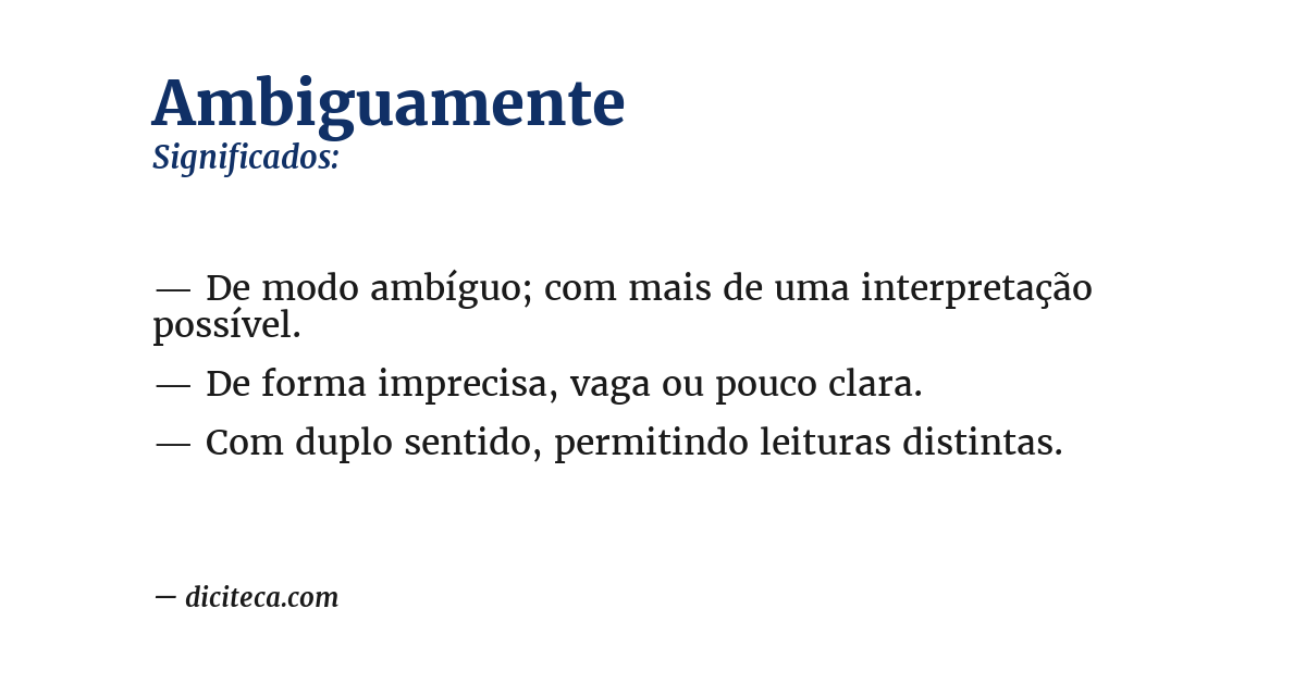 Significado de ambiguamente