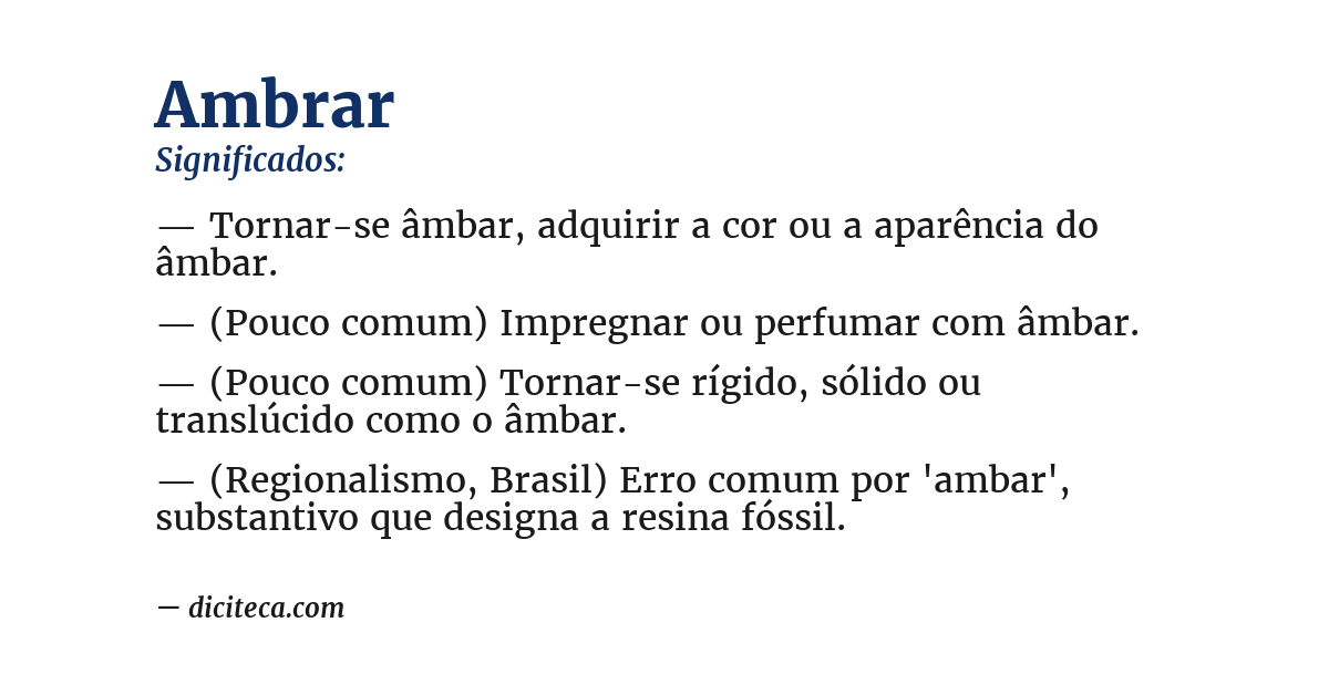 Significado de ambrar