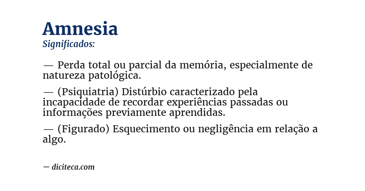 Significado de amnesia