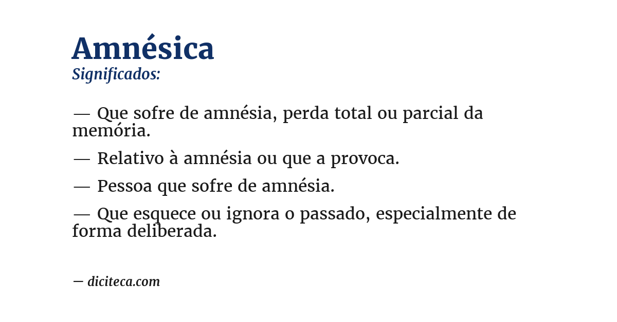 Significado de amnésica