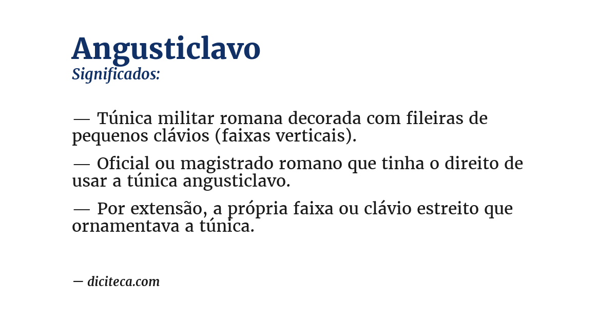 Significado de angusticlavo