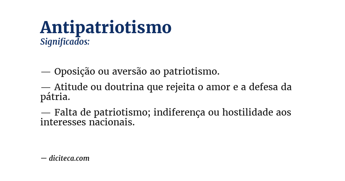 Significado de antipatriotismo