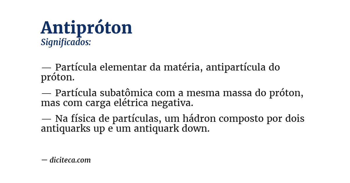 Significado de antipróton