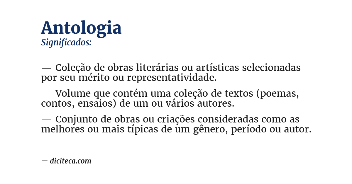 Significado de antologia