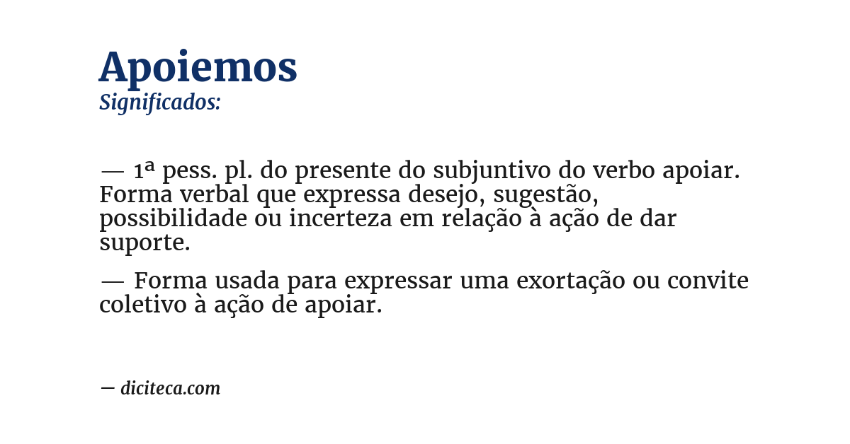 Significado de apoiemos