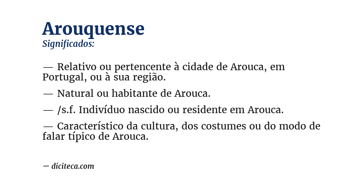 Significado de arouquense
