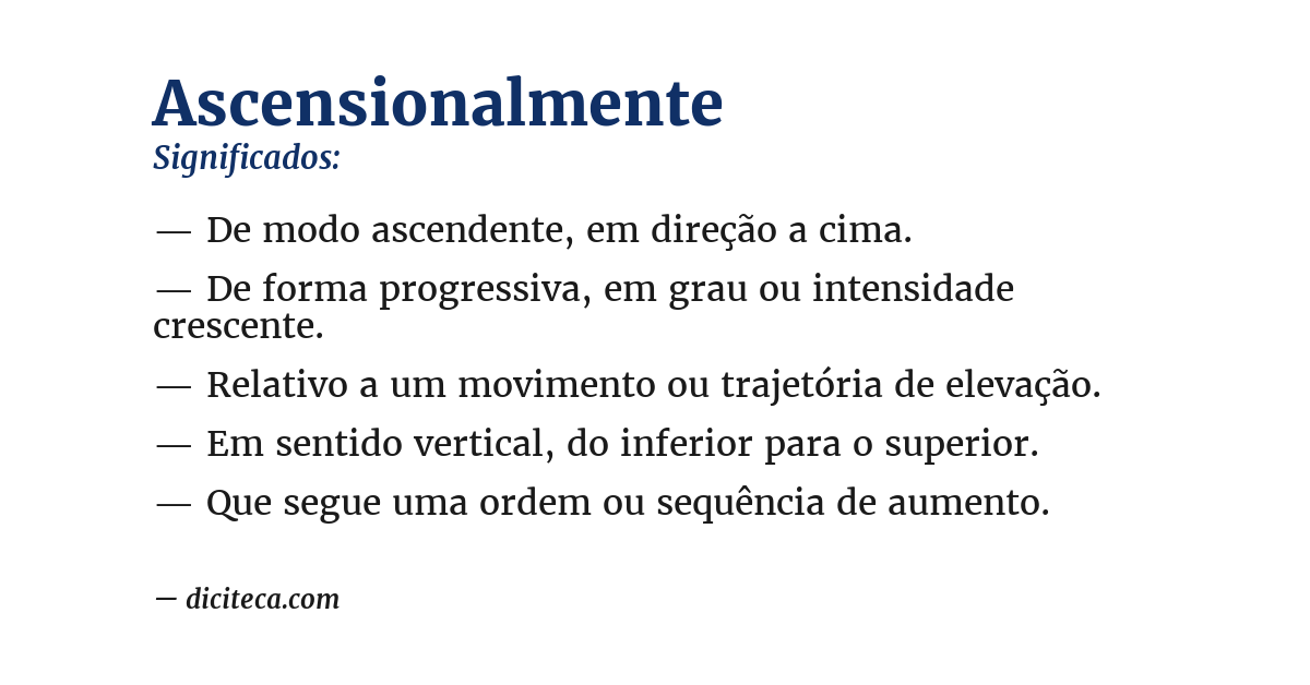 Significado de ascensionalmente