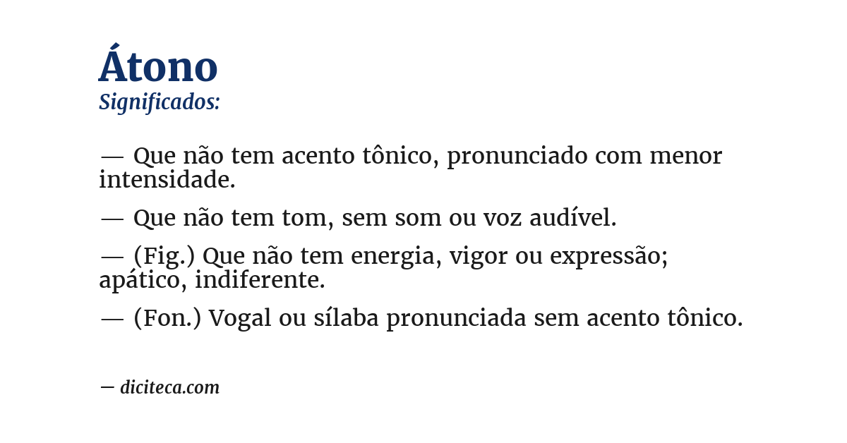 Significado de átono