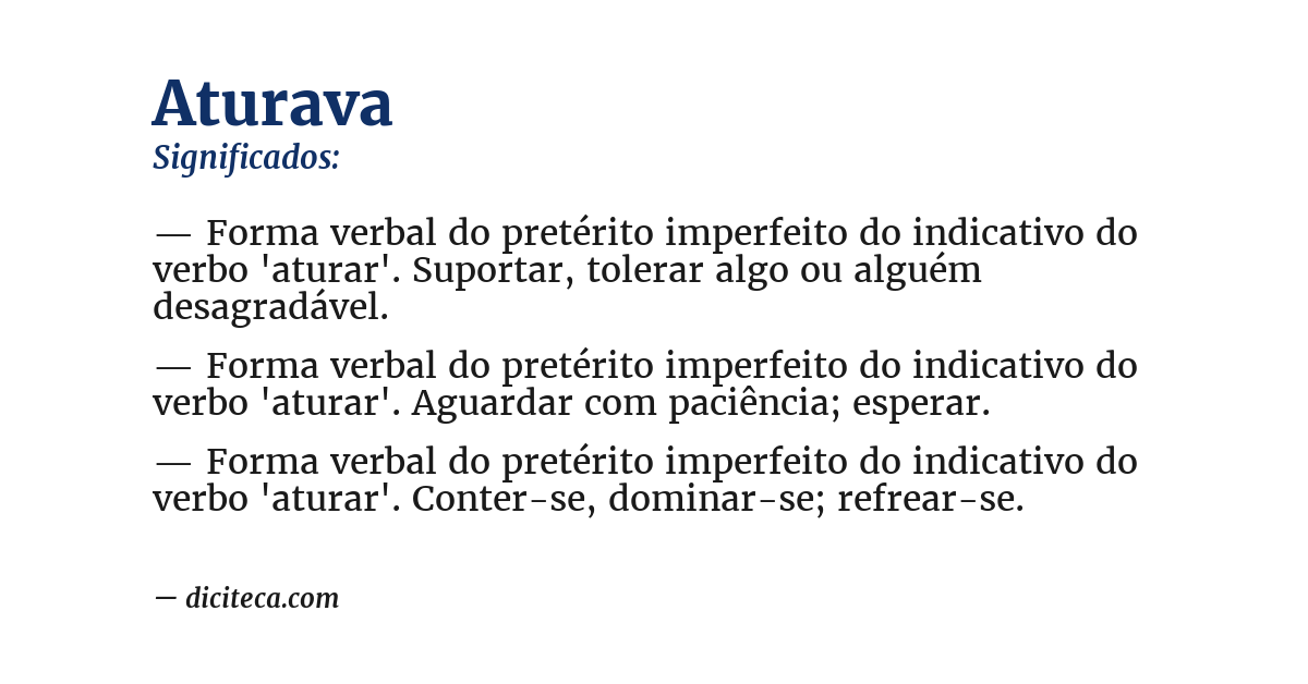 Significado de aturava