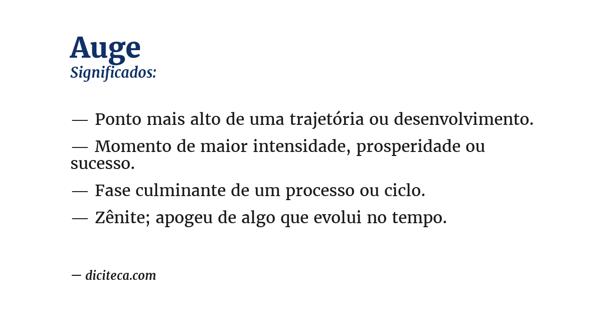 Significado de auge