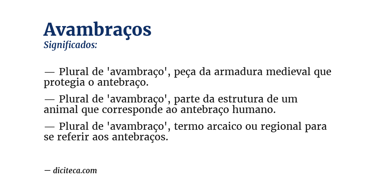 Significado de avambraços