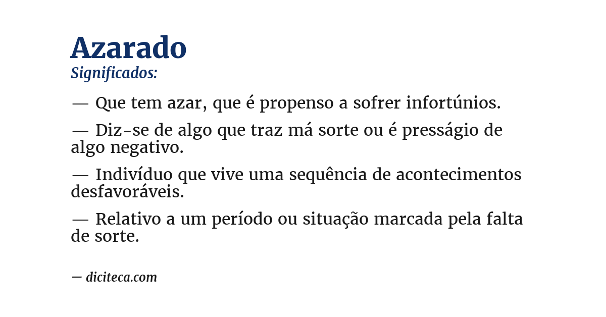 Significado de azarado