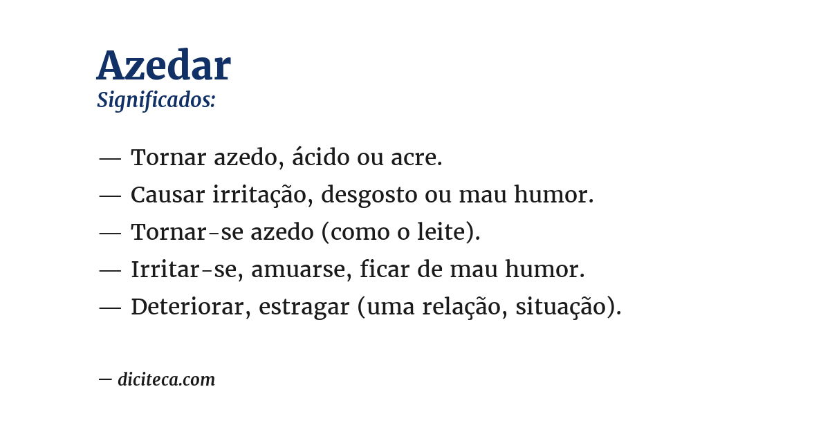 Significado de azedar