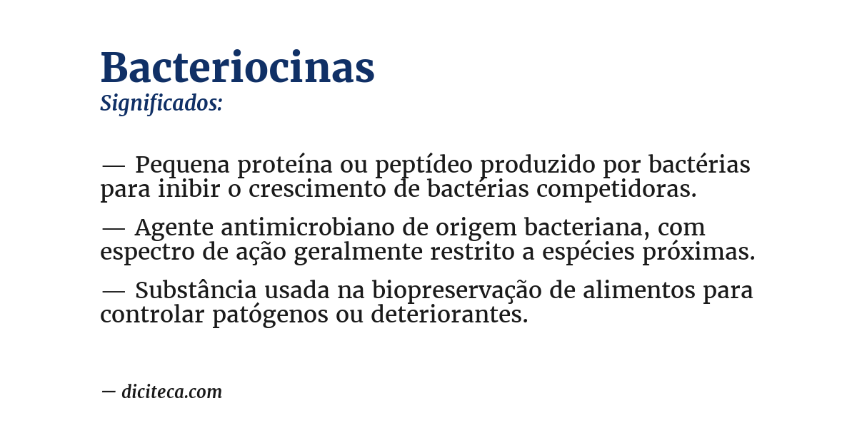 Significado de bacteriocinas