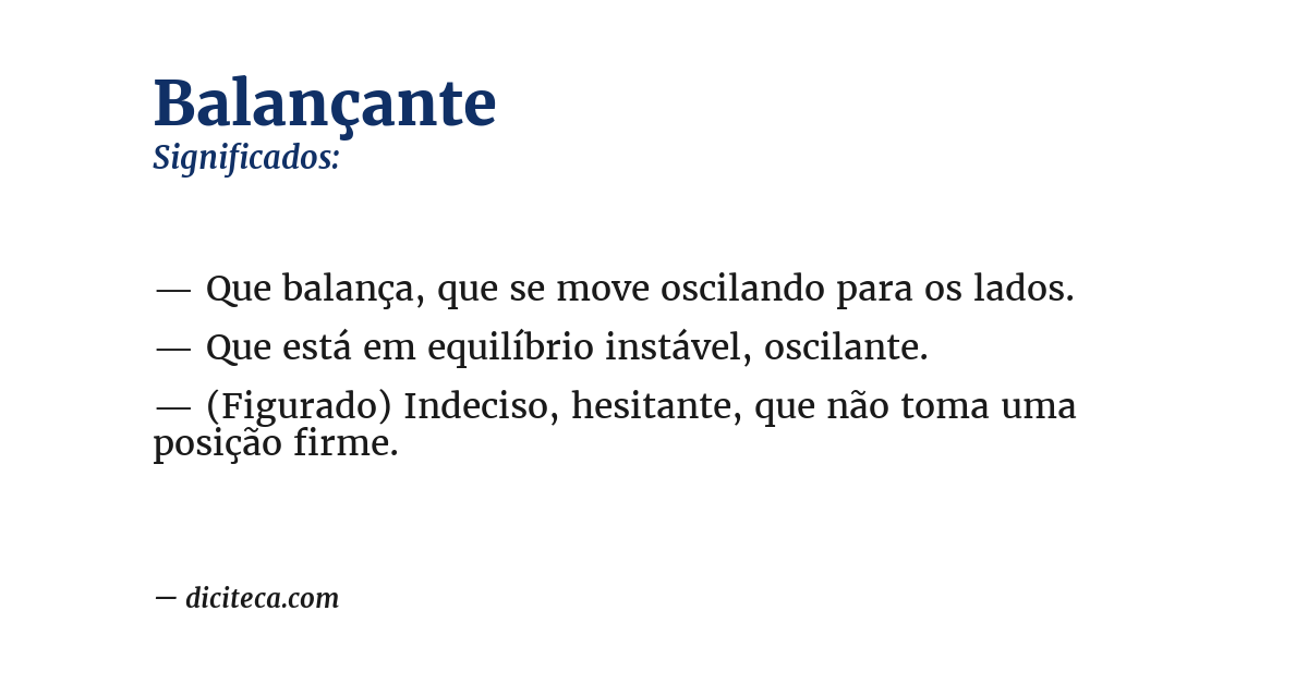 Significado de balançante