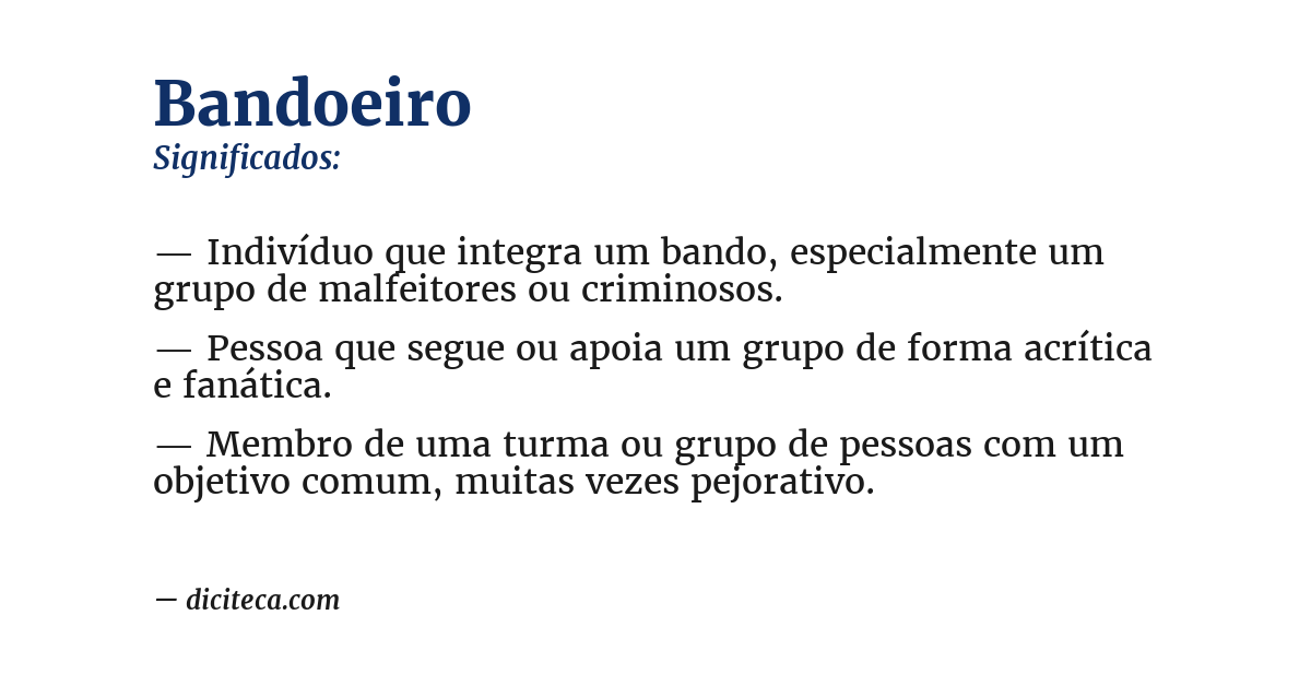 Significado de bandoeiro