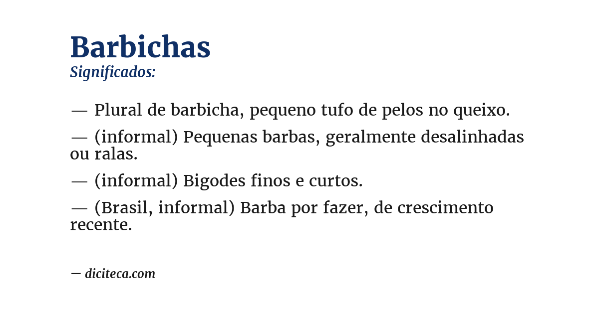 Significado de barbichas