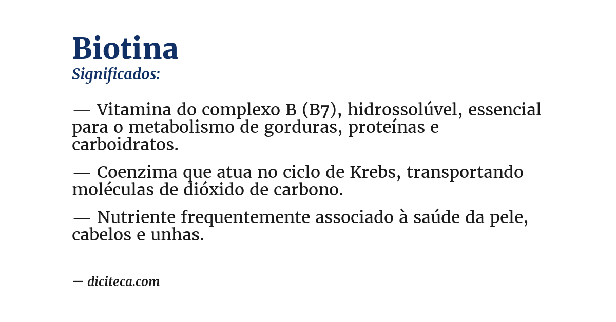 Significado de biotina