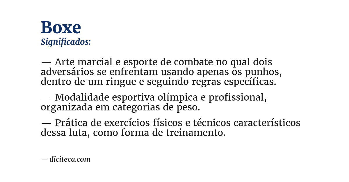 Significado de boxe