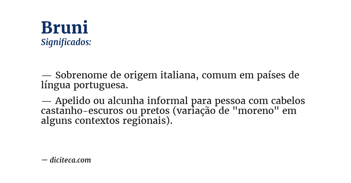 Significado de bruni