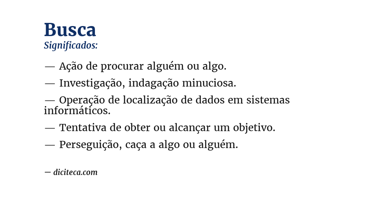 Significado de busca