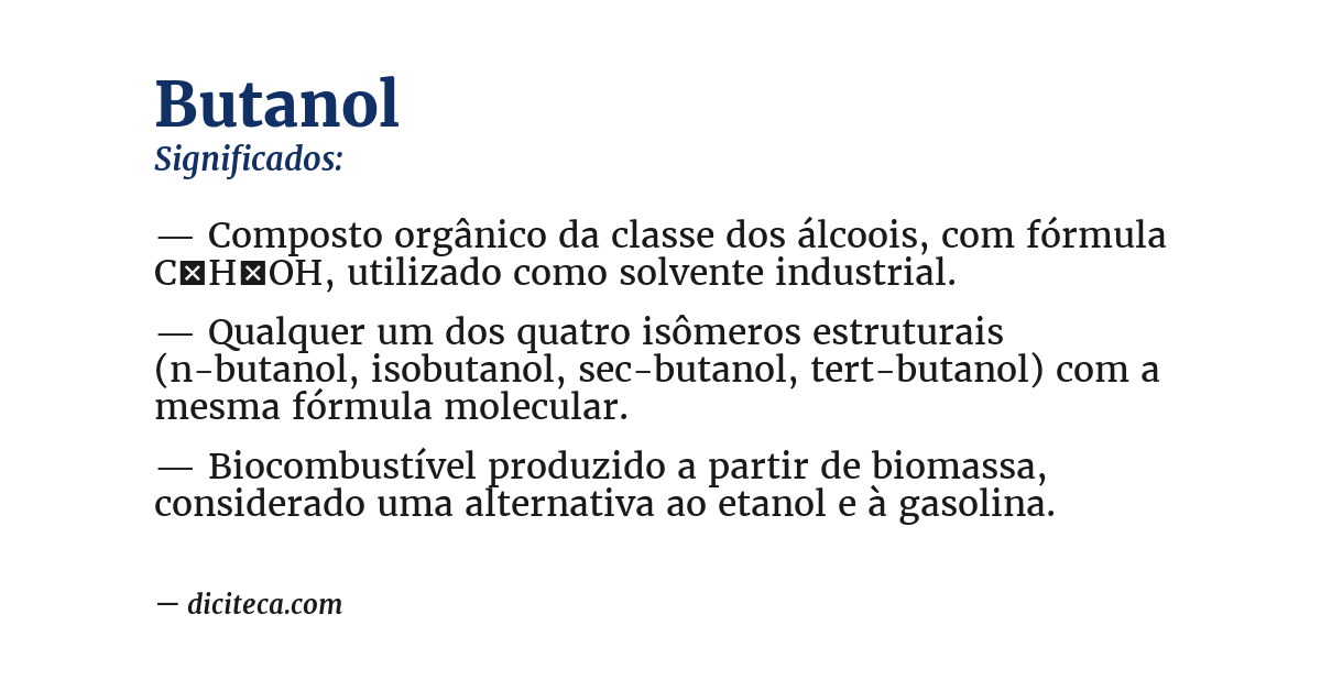 Significado de butanol