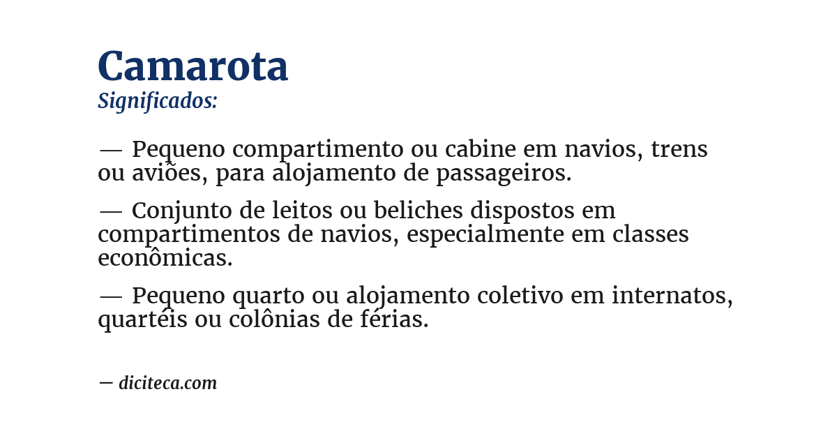 Significado de camarota