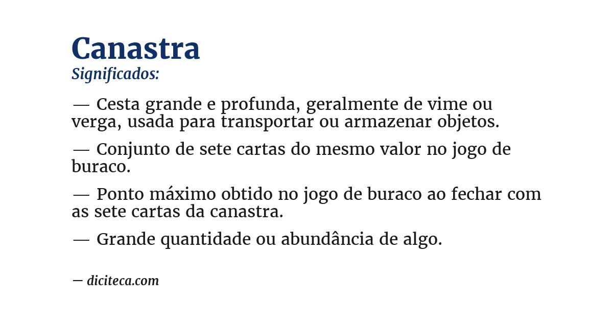 Significado de canastra