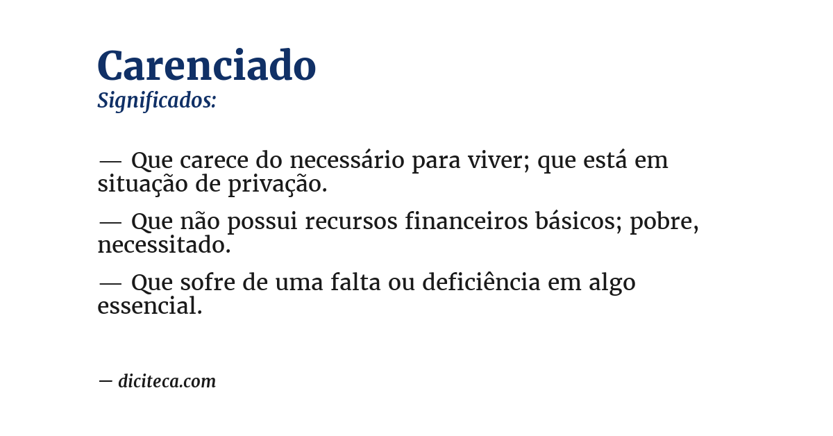 Significado de carenciado