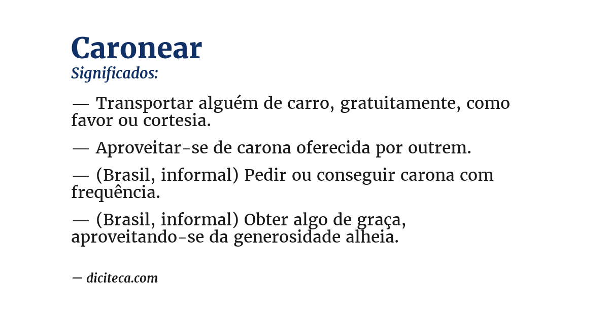 Significado de caronear