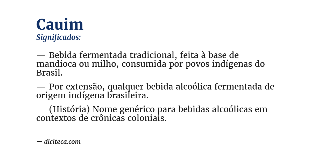 Significado de cauim