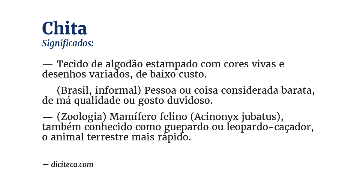 Significado de chita