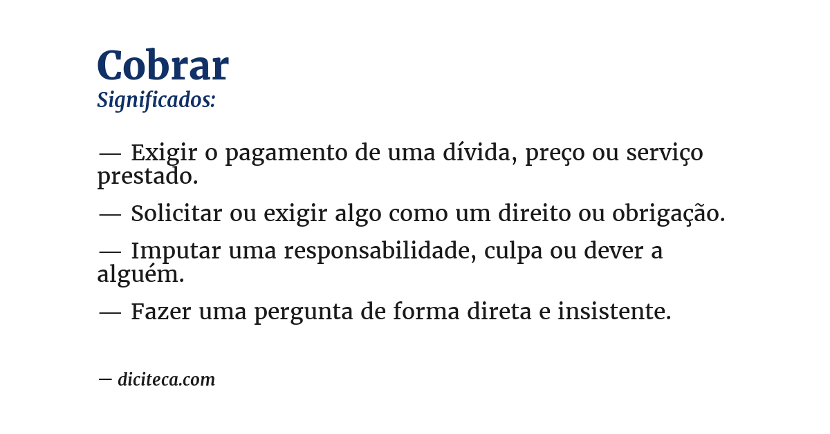 Significado de cobrar