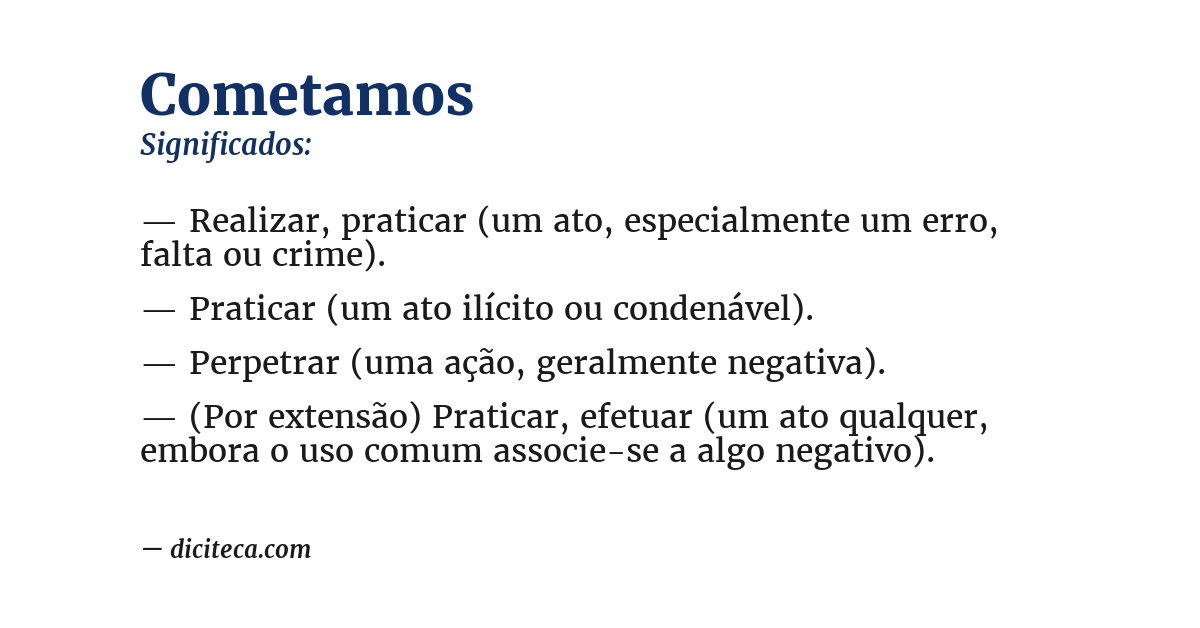 Significado de cometamos