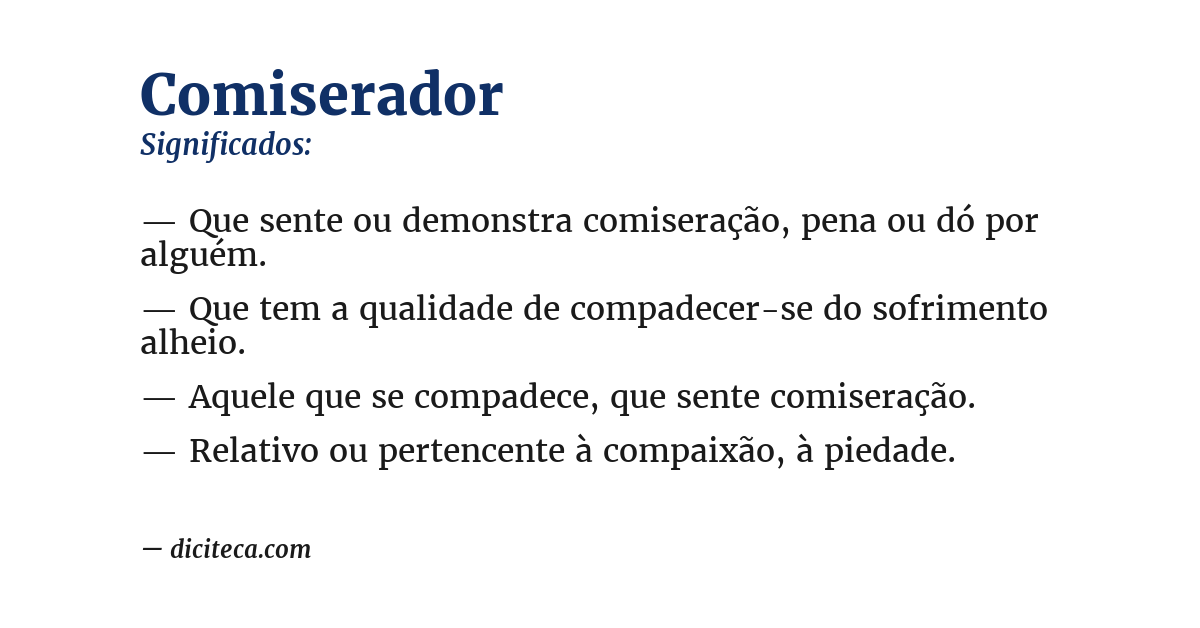 Significado de comiserador