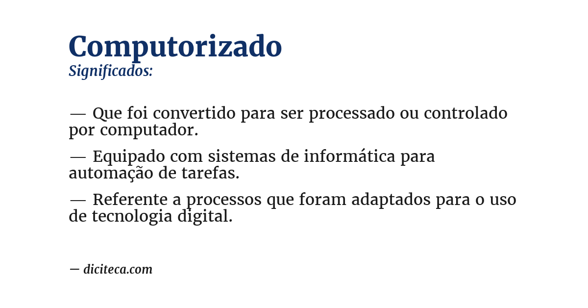 Significado de computorizado