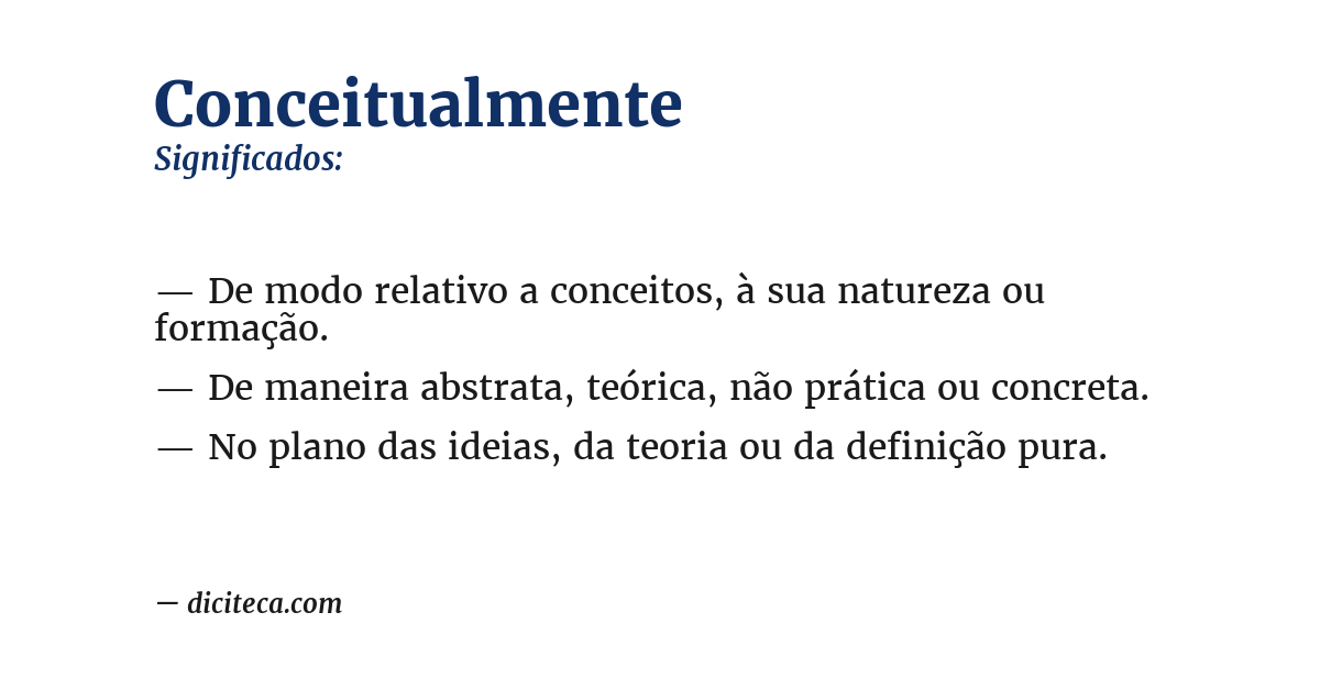 Significado de conceitualmente