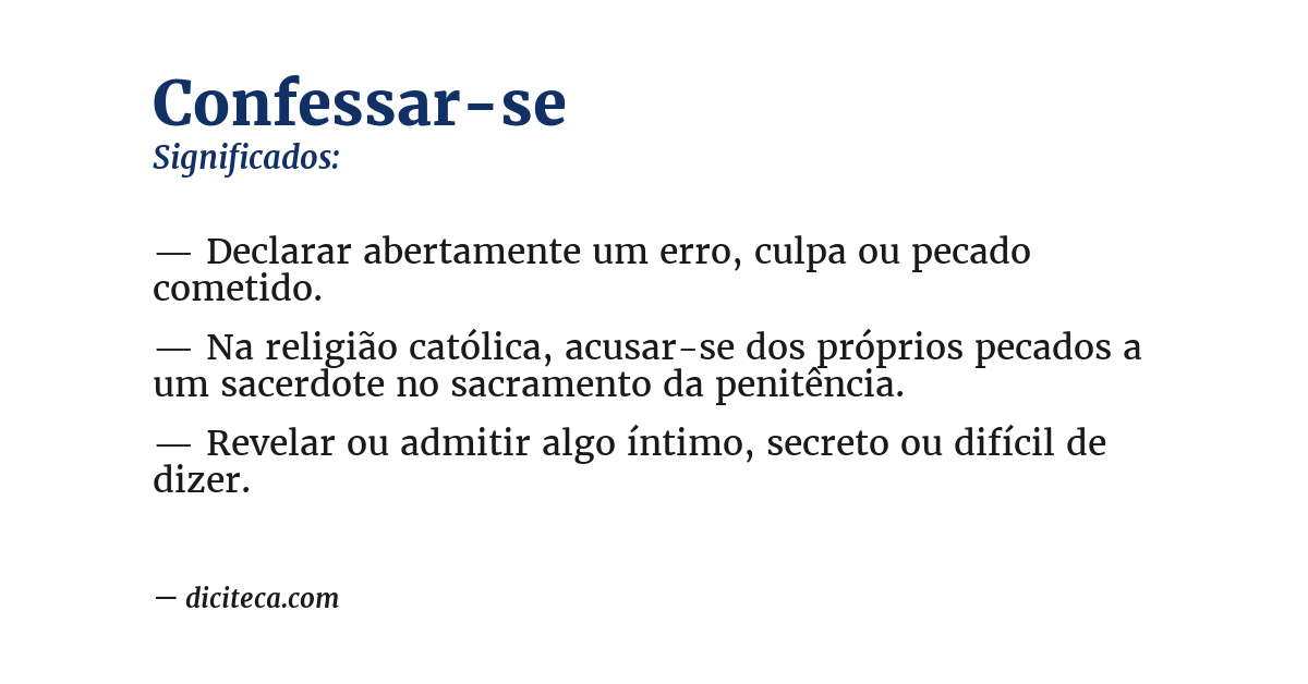 Significado de confessar-se
