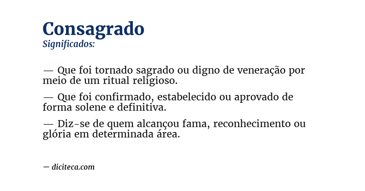 Significado de consagrado