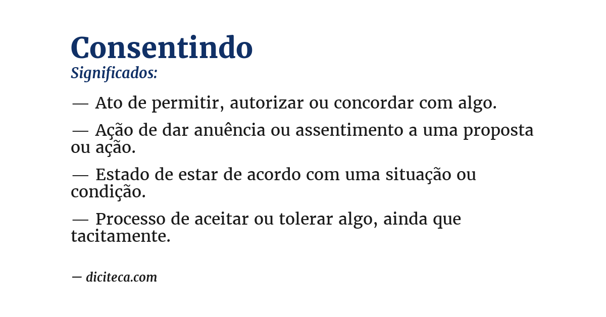 Significado de consentindo