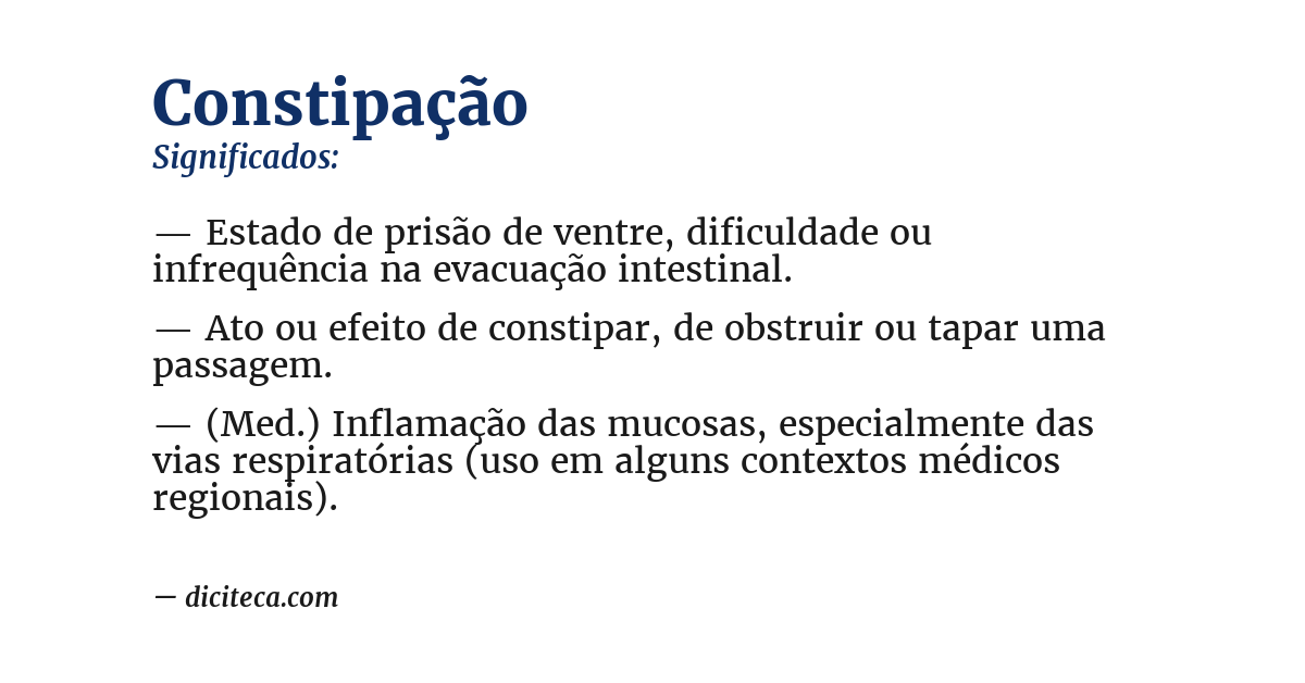 Significado de constipação