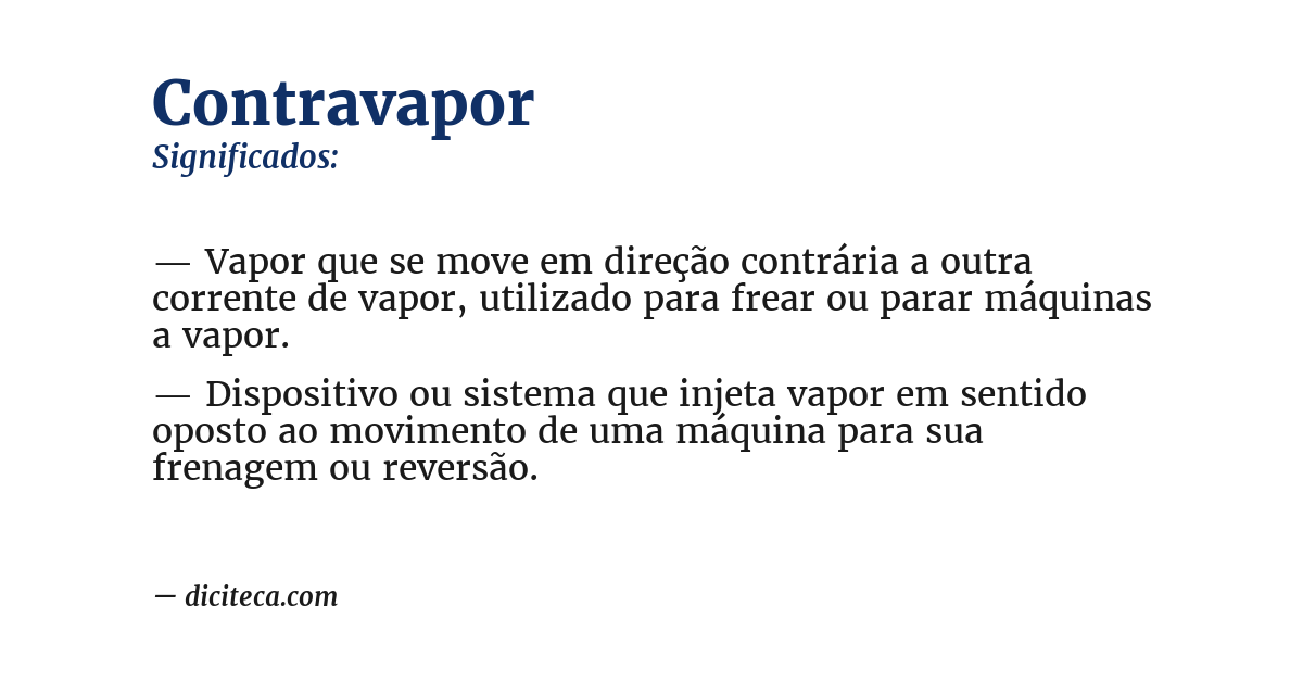 Significado de contravapor