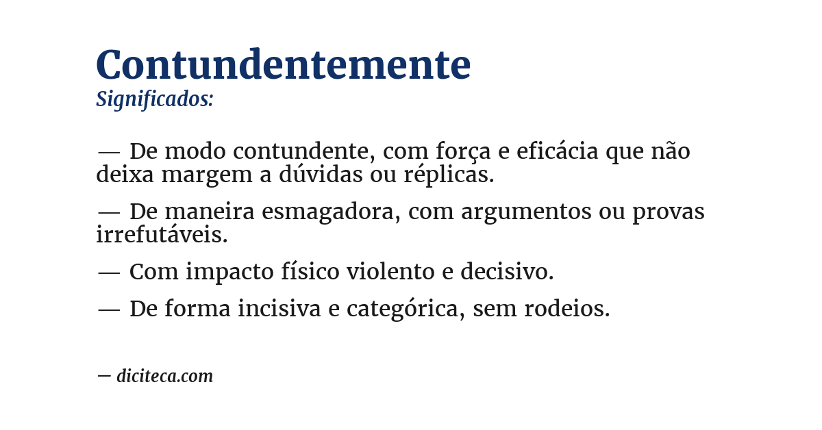 Significado de contundentemente
