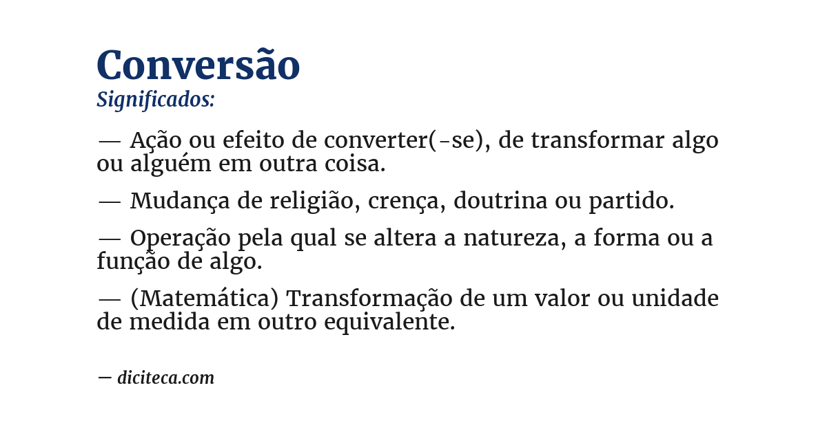 Significado de conversão