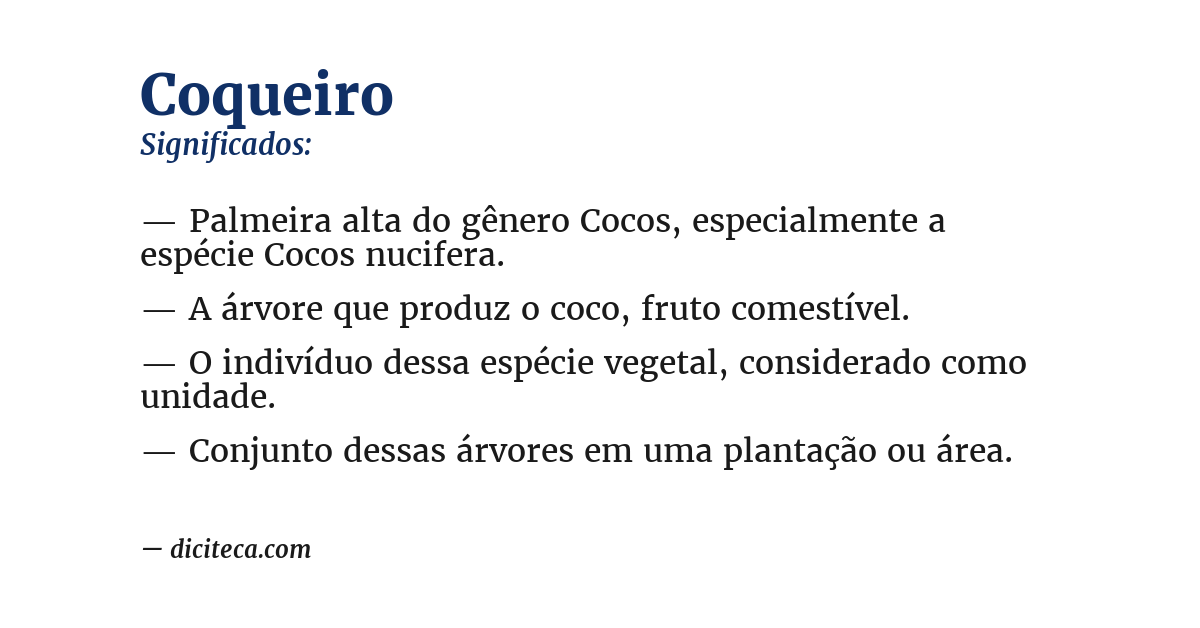 Significado de coqueiro